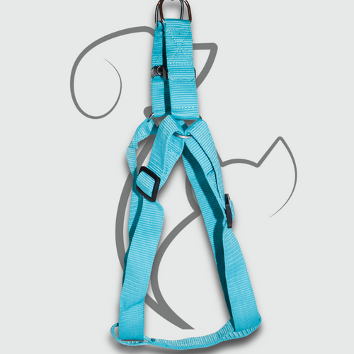 Teal Blue Strong Polymer Fabric Dog Harness – Petopia