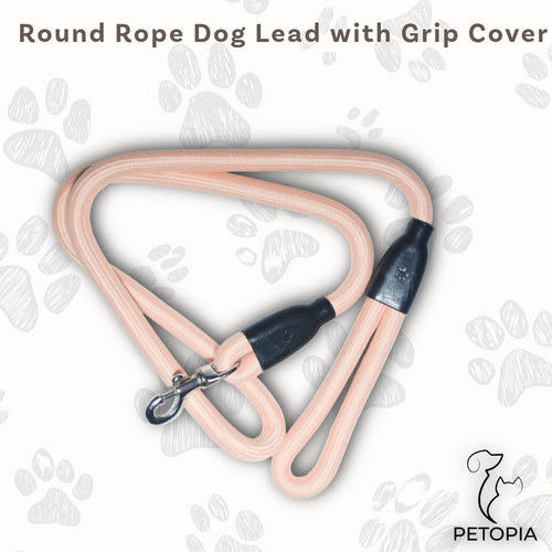 Peach Round Rope Dog Leash with Metal Hook – Petopia