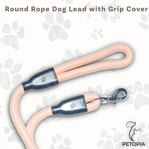 Peach Round Rope Dog Leash with Metal Hook – Petopia